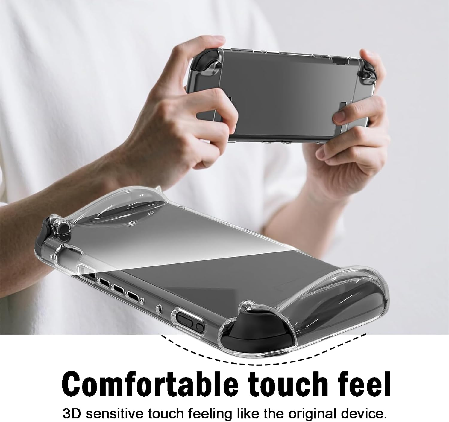 Protective Case Compatible with Switch 2, Soft TPU & Hard PC Full-Body Protection Clear Case for Switch 2, Shock-Absorption Cases, Anti-Scratch, Ergonomic Grip Cover image number 5