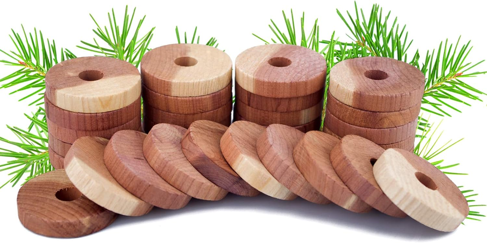 ACMETOP Aromatic Cedar Blocks for Clothes Storage, 100% Natural Cedar Balls Hangers, Storage Accessories Closets & Drawers (30 Pack)