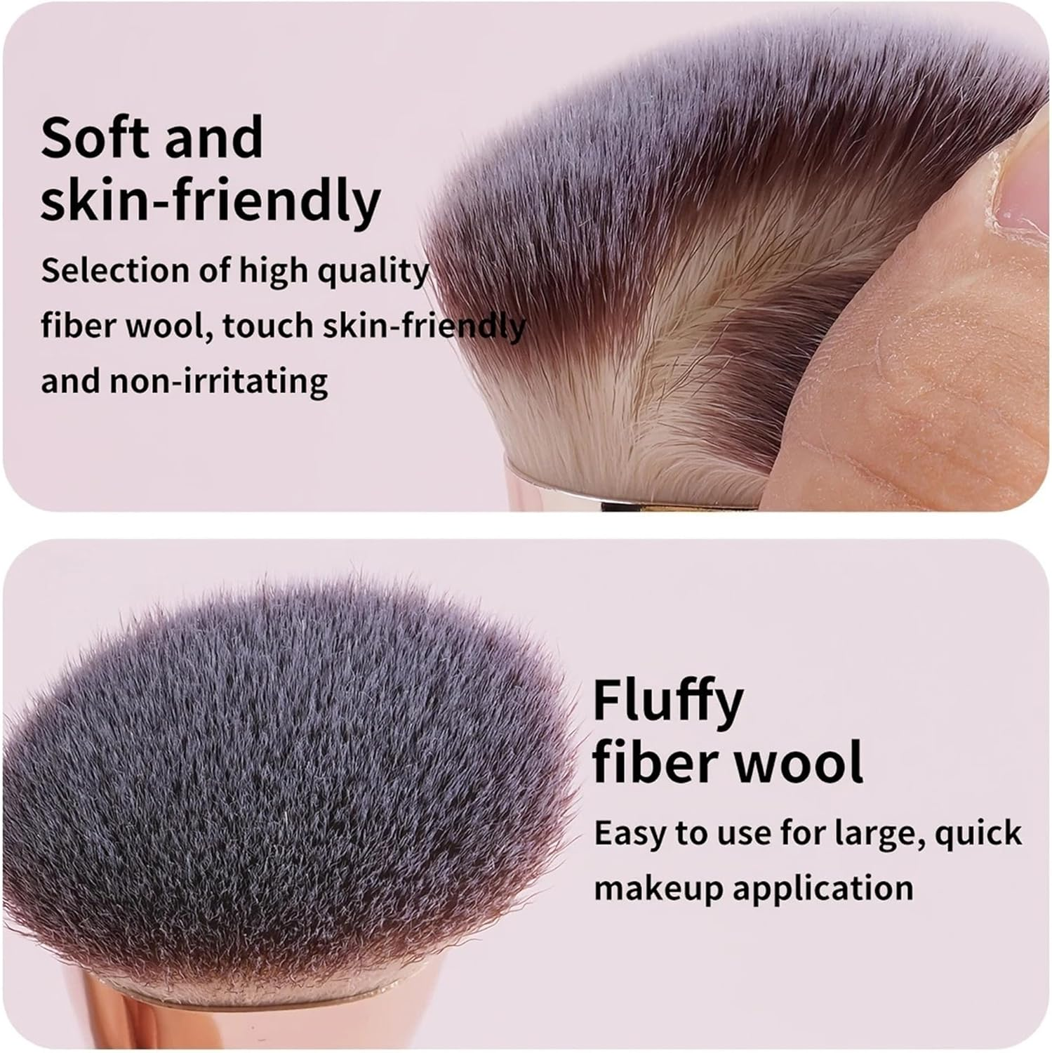 FLYTIN 5 Piece Double Head Makeup Brush Set - Foundation & Angled Concealer Brush for Flawless Base, Cream & Liquid Products, Professional Cosmetic Brushes for Perfect Blending (Gold)