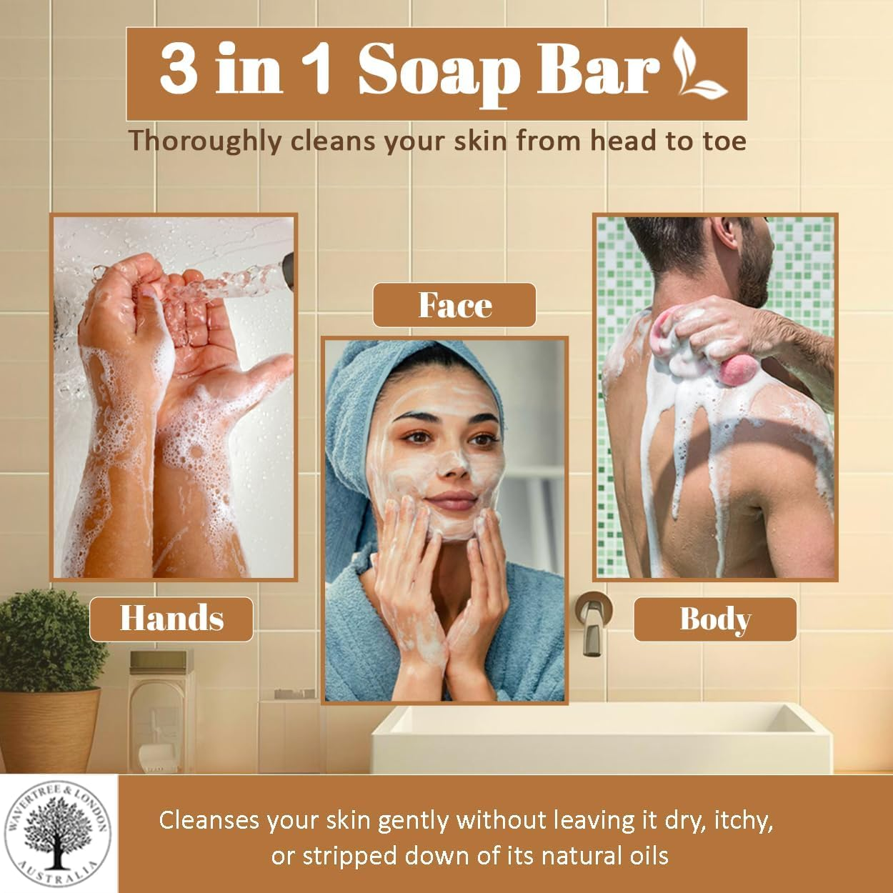 Wavertree and London Sandalwood & Patchouli Soap Bar, 200 G image number 4