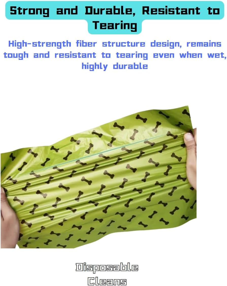 EPI Degradable Dog Poop Bags with Dispenser & Leash Clip - 36 Rolls, Eco-Friendly, 1.5 Micron Thick, Assorted Patterns image number 3