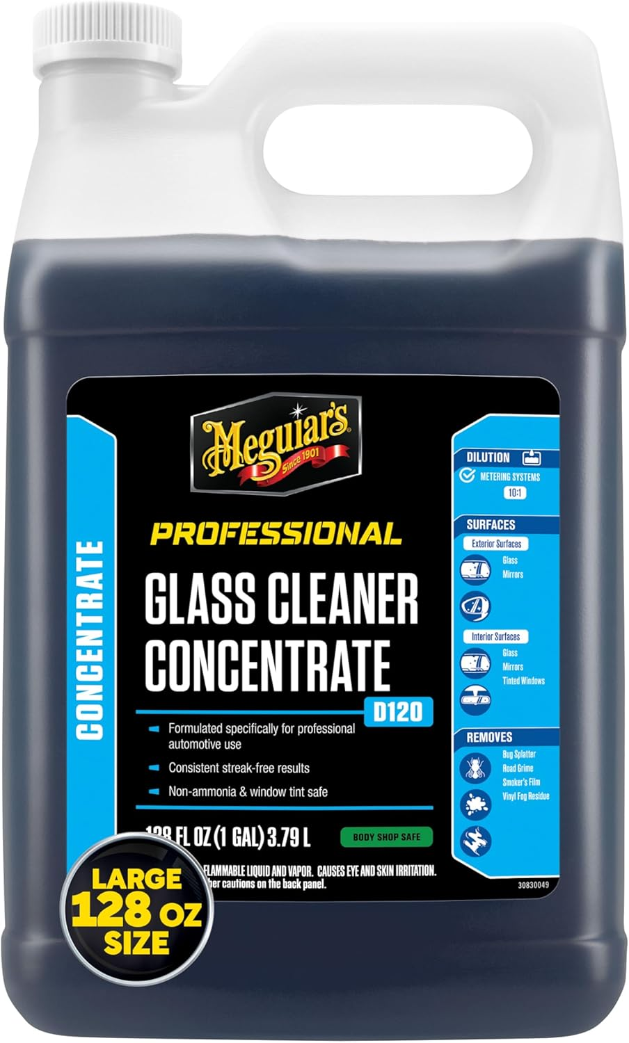 Meguiar'S Detailer Glass Cleaner Concentrate, 3.8 Litre | Produces Crystal Clear, Streak-Free Glass | Removes Vinyl Fog, Road Grime & Bug Residue image number 1