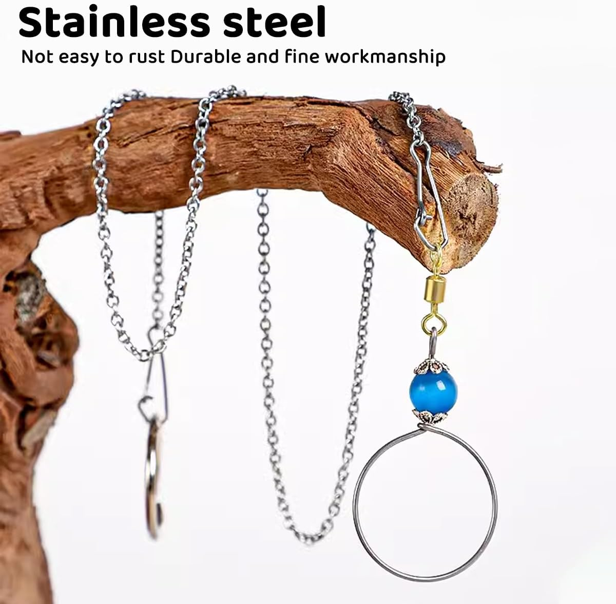 Stainless Steel Bird Neck Ring and Chain, Training Equipment for Starlings, Tiger Skin Birds, Peonies, and Parrots, with Live Buckle image number 5