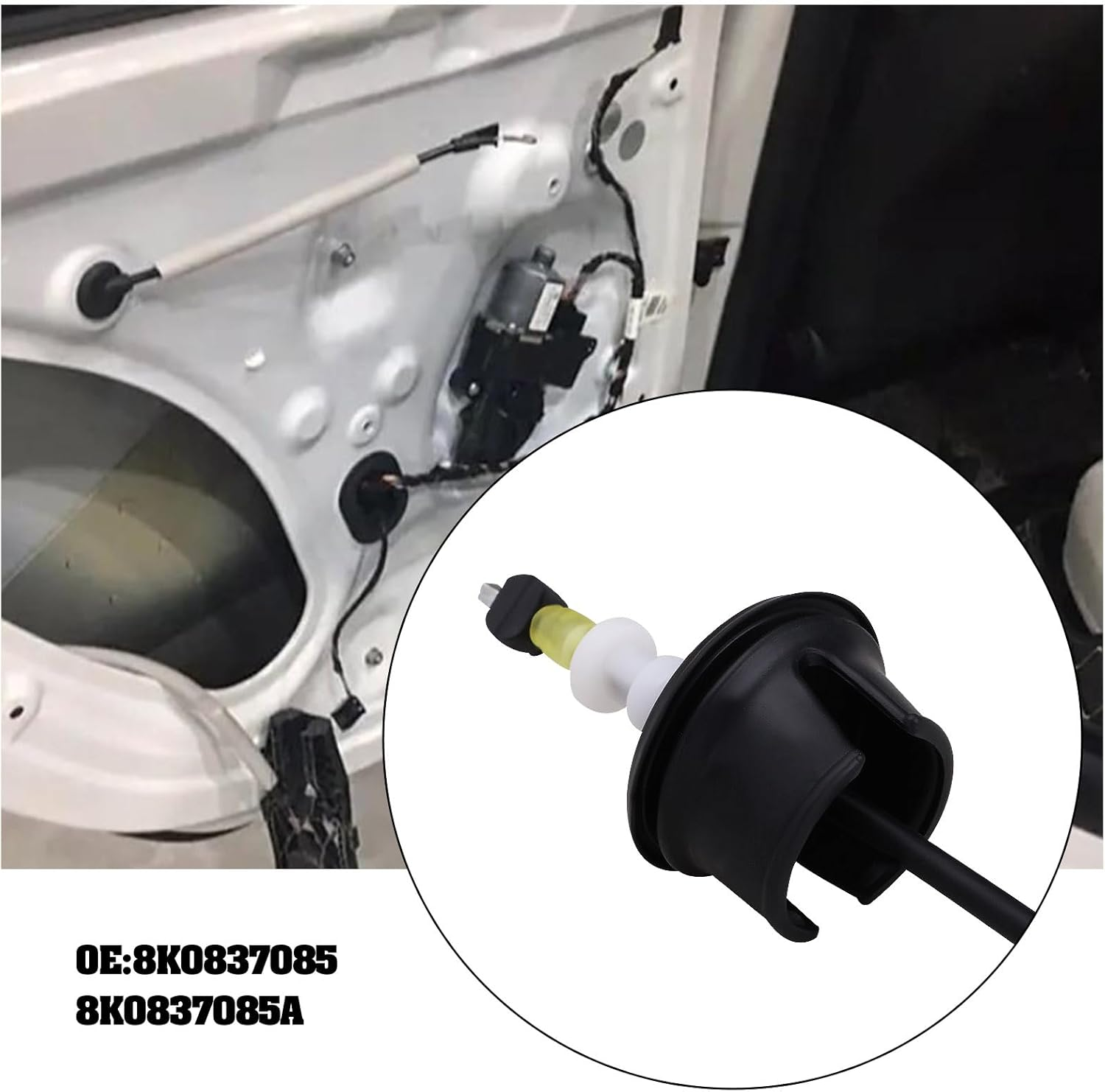 Emsea Car Door Lock Exterior Handle Release Cable Front Door Release Cable 8K0837085 8K0837085A Compatible with A4 B8 Lock Pull Cable image number 4