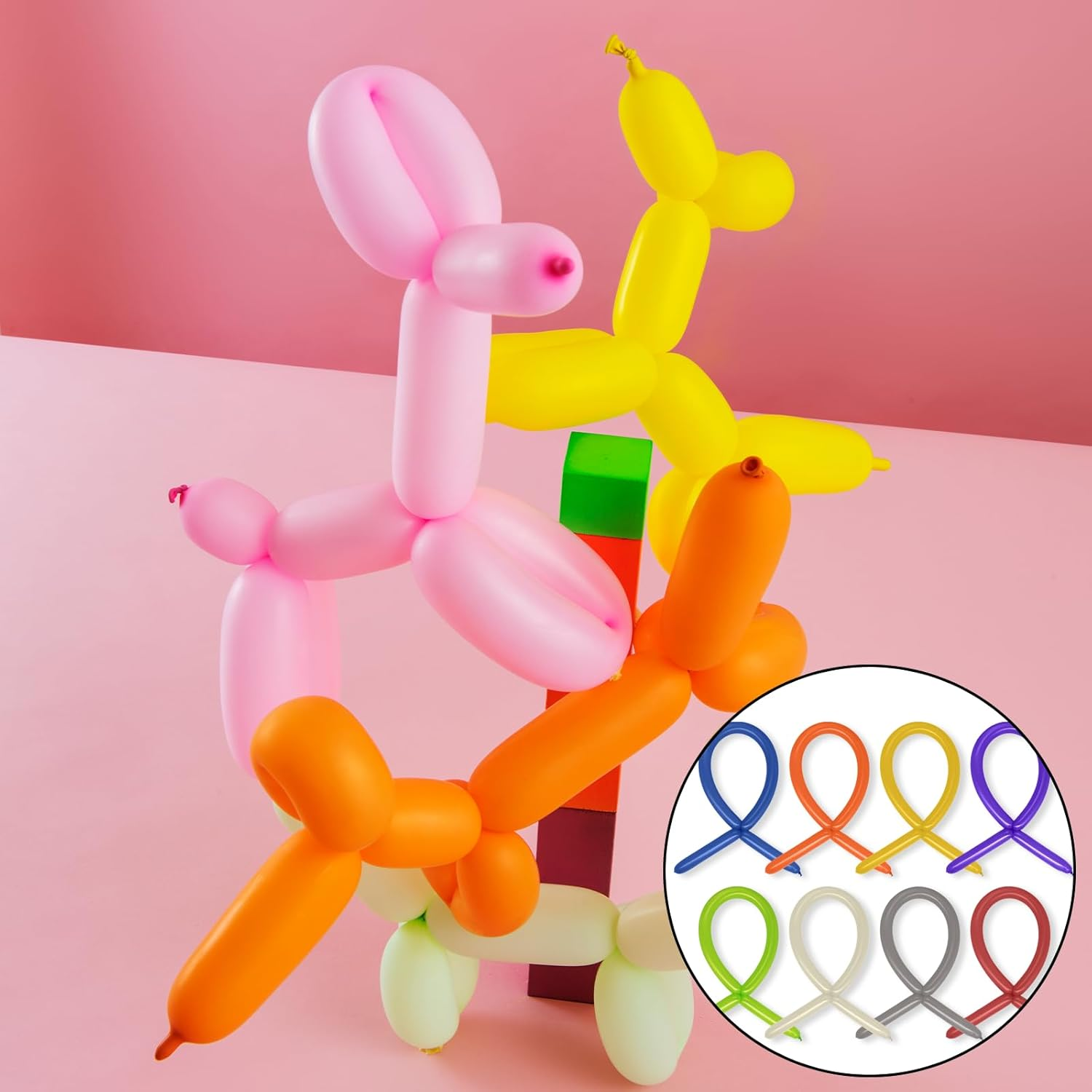 NILLOS Twisting Balloon, 100 PCS Colorful Long Balloon for Wedding, Birthday, Party Decorations (Assorted Colors) image number 2