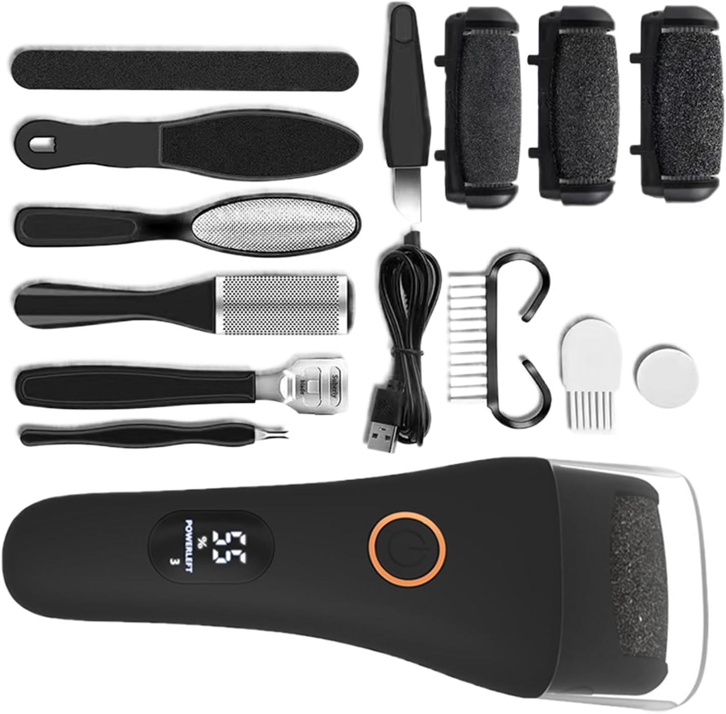 DAWCBVJQ Electric Foot File | Electric Foot Filer | Rechargeable Heavy-Duty Portable Grinder Scrubber Shaver for Manicure, Pedicure, Travel, Salon, Spa, Bath