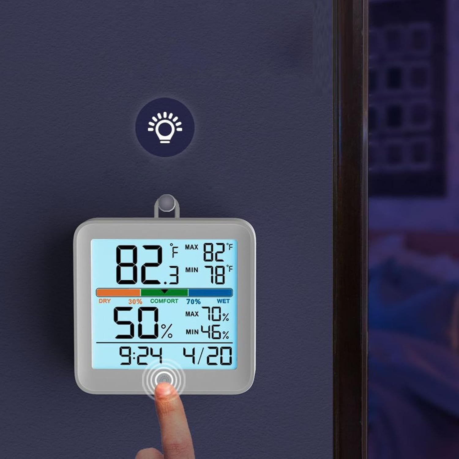 Temperature Humidity Monitor Indoor Temperature Humidity LCD Thermometer Hygrometer Real Time Monitoring Indoor Outdoor Use image number 2