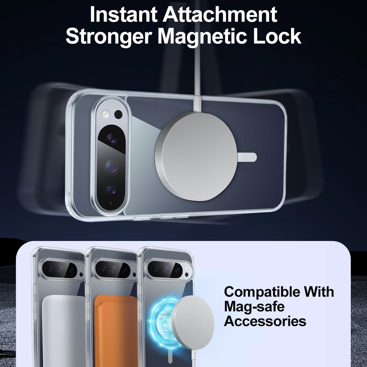 T Tersely Magnetic Case for Google Pixel 10 Pro XL 2025, Compatible with Magsafe, Scratch-Resistant Back, Anti-Scratch Clear Back Magnetic Phone Cover image number 1