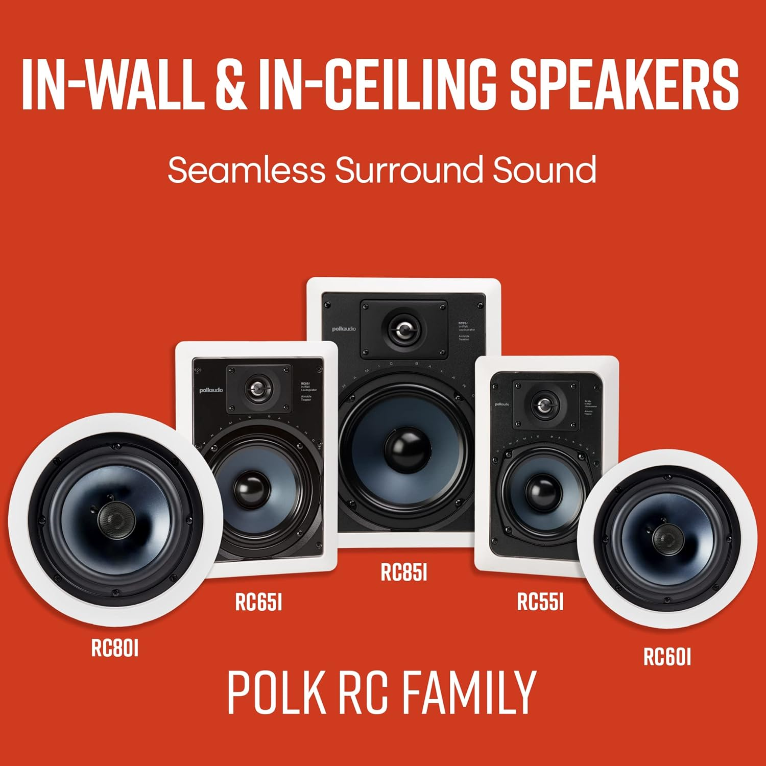 Polk Audio Rc80I In-Ceiling/In-Wall 2-Way Speakers | 1 Pair | White image number 2