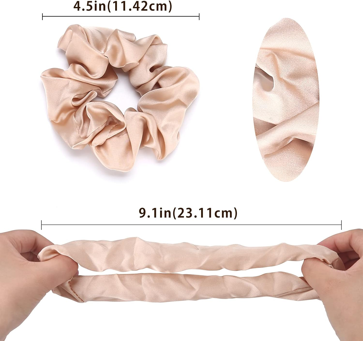 Lolalet 6 Pack Scrunchies for Hair, Hair Scrunchies for Women Girls, Soft Satin Scrunchy for Sleeping, Big Sleep Tie Scrunchie with Elastic Hair Bands for Thick Thin Fine Curly Hair -Color Set A