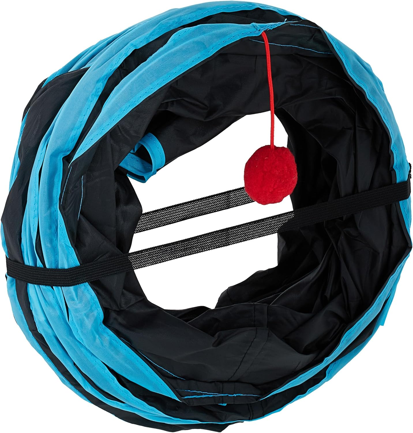 Relaxdays Cat Tunnel, Foldable Cat Tube, HBT: 25 X 92 X 92 Cm, Play Tunnel, Cat Accessories, with 4 Ways, Nylon, Colourful image number 4