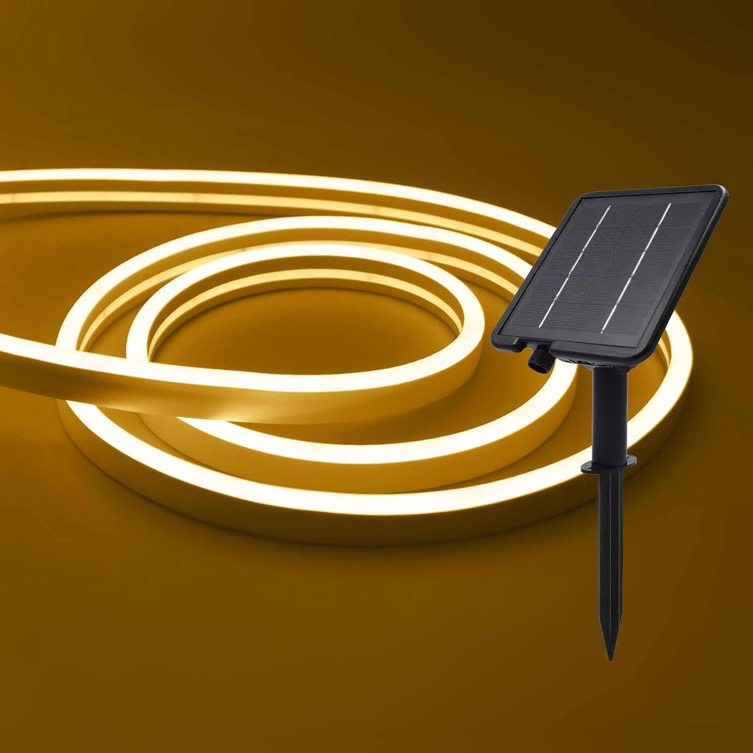 XUNATA 24V Solar/Usb COB Neon Flex Light - IP68 Waterproof 2835 SMD 120Leds/M LED Strip, Indoor/Outdoor Use (Cold White,2M)