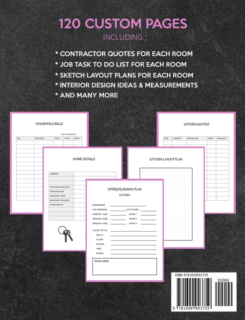 Our First Home: Home Improvement Planner - Record All Renovation Details One Room at a Time - Design Ideas, Room Measurements, Task to Do List, ... Notes - Also Record Household Bills Etc.