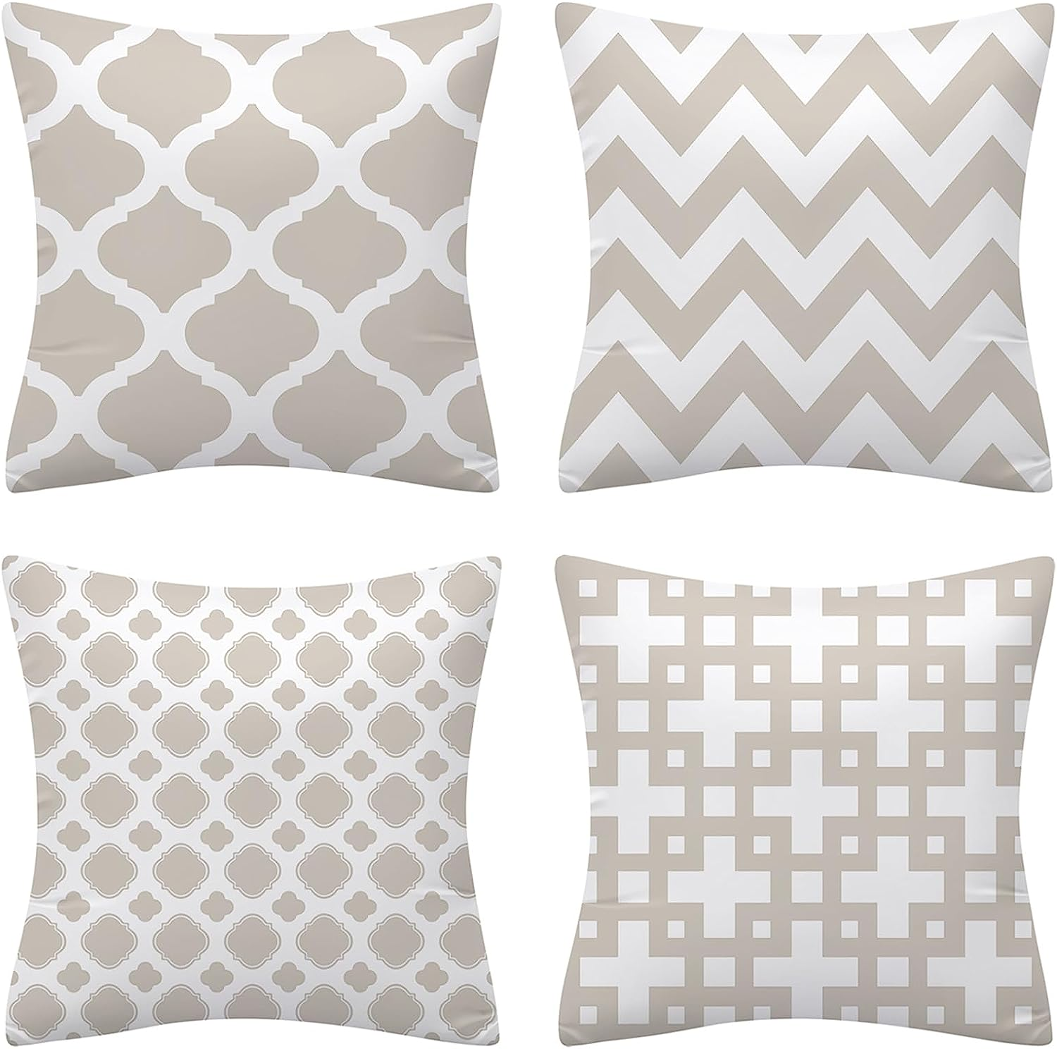 Set of 4 Luxton Grey Hamptons Cushion Covers Home Decoration Cushion Covers 45X45Cm