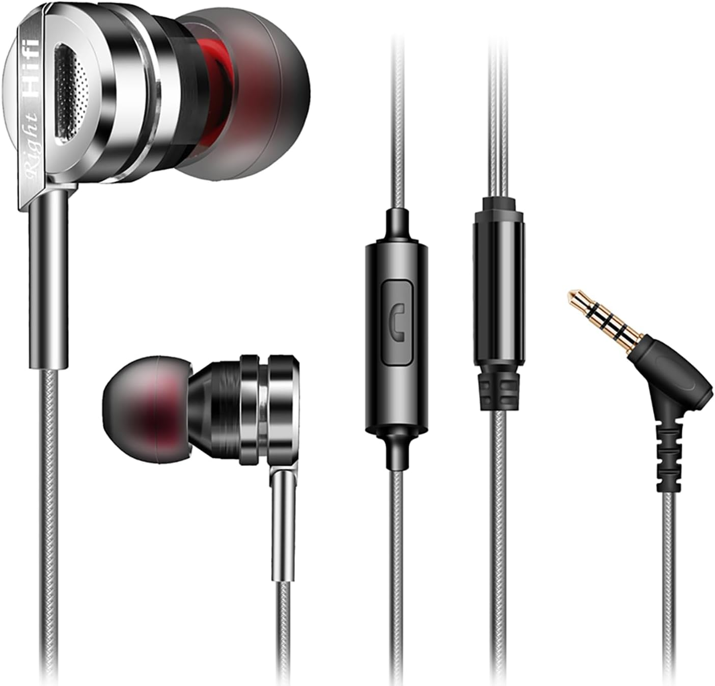 Wired Earbuds In-Ear Headphones, Earphones with Microphone,3.5Mm Jack Ear Buds QKZ ZXT Transparent Black for Computer, Laptop, Gaming, Sports, Music, Calling