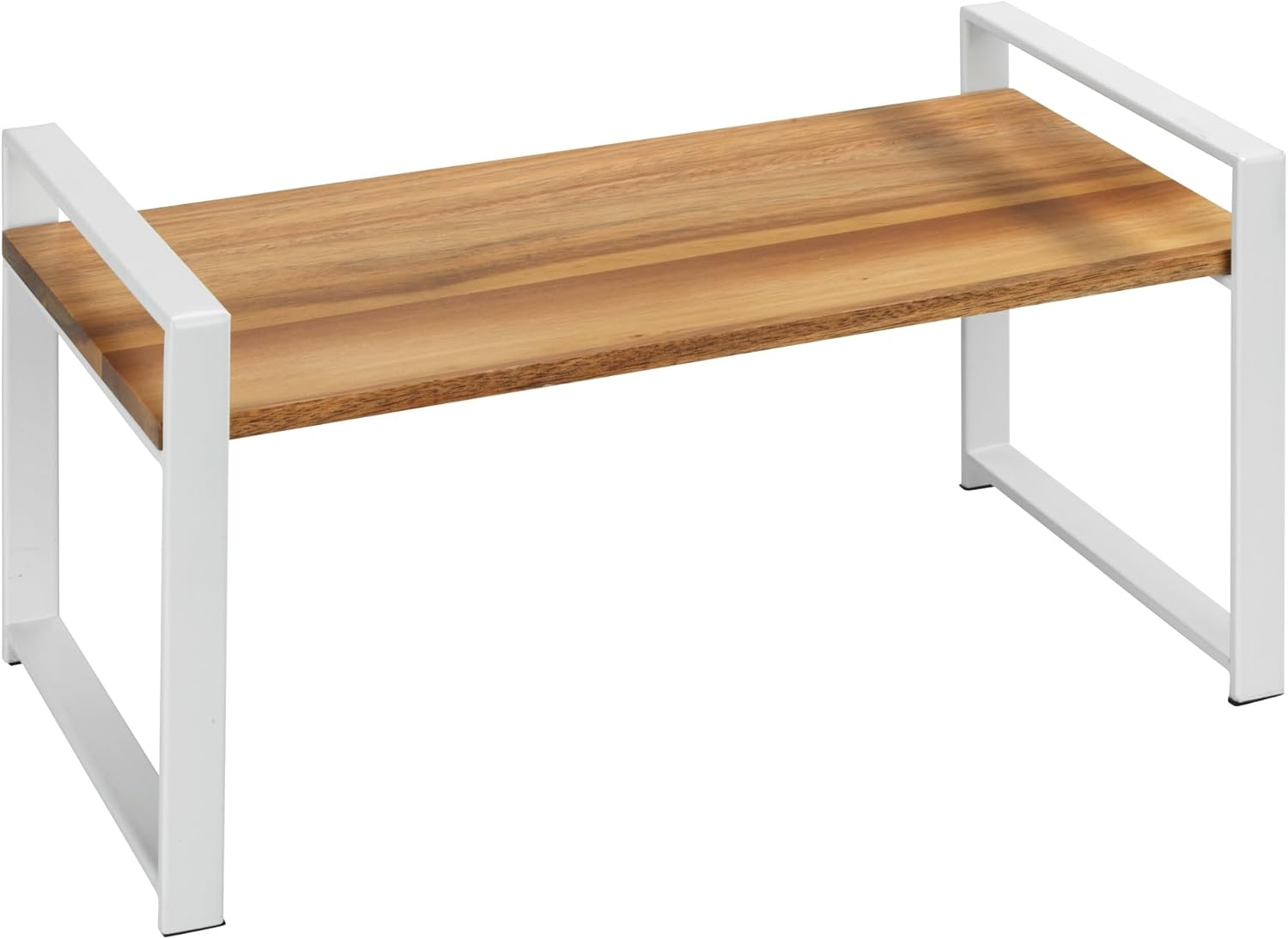 WENKO Louisa Kitchen Shelf Small Kitchen Shelf for Worktop, Acacia Wood and Metal, Creates More Storage Space in the Kitchen, 40 X 20 X 20 Cm, White image number 3