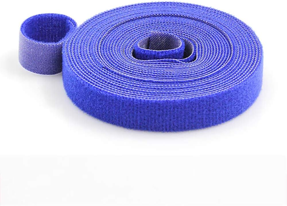 1CM X 5M Cable Ties Self Adhesive Tape Straps Strips Hook and Loop One-Wrap Cable Wraps for DIY Closing and Cable Organizer (White)