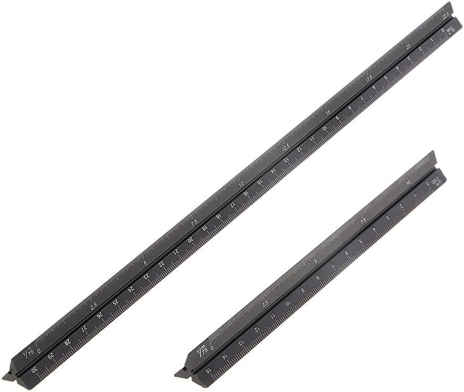6 Aluminum Triangular Metric Scale Ruler for Engineer, 15Cm image number 2