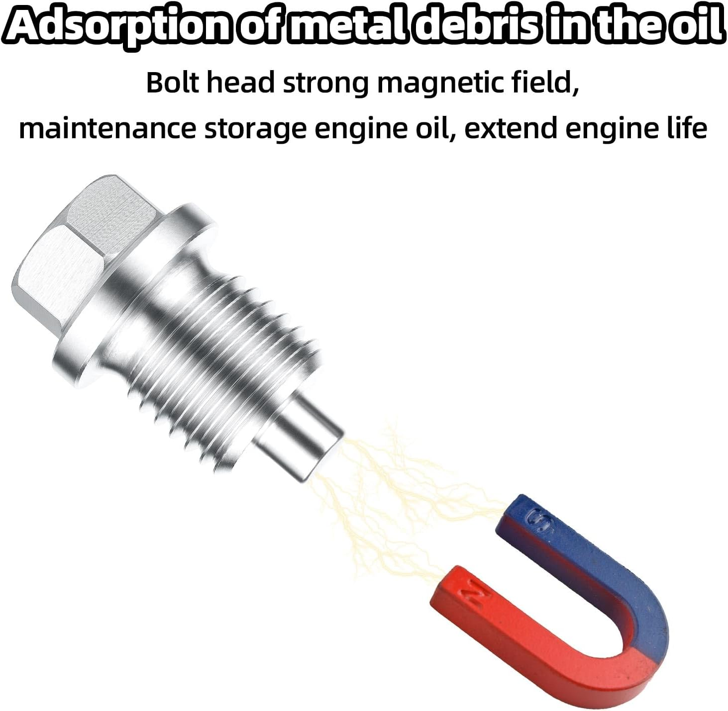 BOXOB M14X1.5 Magnetic Oil Drain Plug, Stainless Steel Engine Oil Pan Bolt with 5 Washers Gasket Universal Leak-Proof Replacement for Car, Truck, Motorcycle, Most Vehicles image number 6