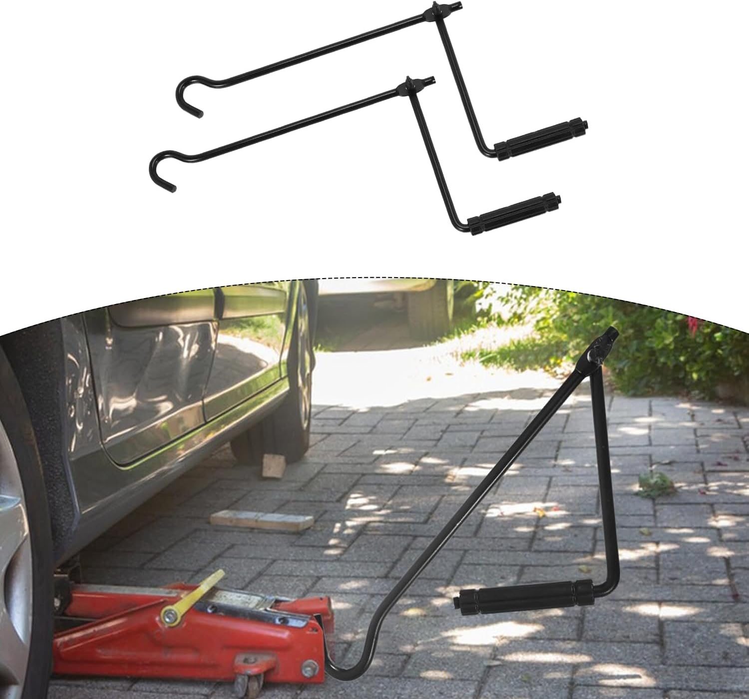 Scissor Jack for Car Scissor Jack Handle Jack Tools for Car Hand Jack for Car Hand Jack Tool for Car Crank Drill Repair Tool Black Manual Rocker Arm(27Cm) (2) image number 6