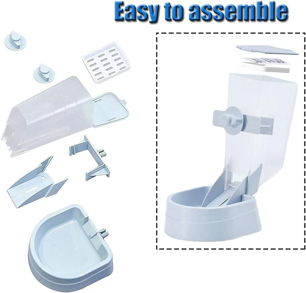 Oncpcare 1L Automatic Rabbit Food Dispenser, Rabbit Food and Water Bowls, Small Pet Feeder with Lid, Great for Rabbits, Ferrets, Cats, Birds image number 2