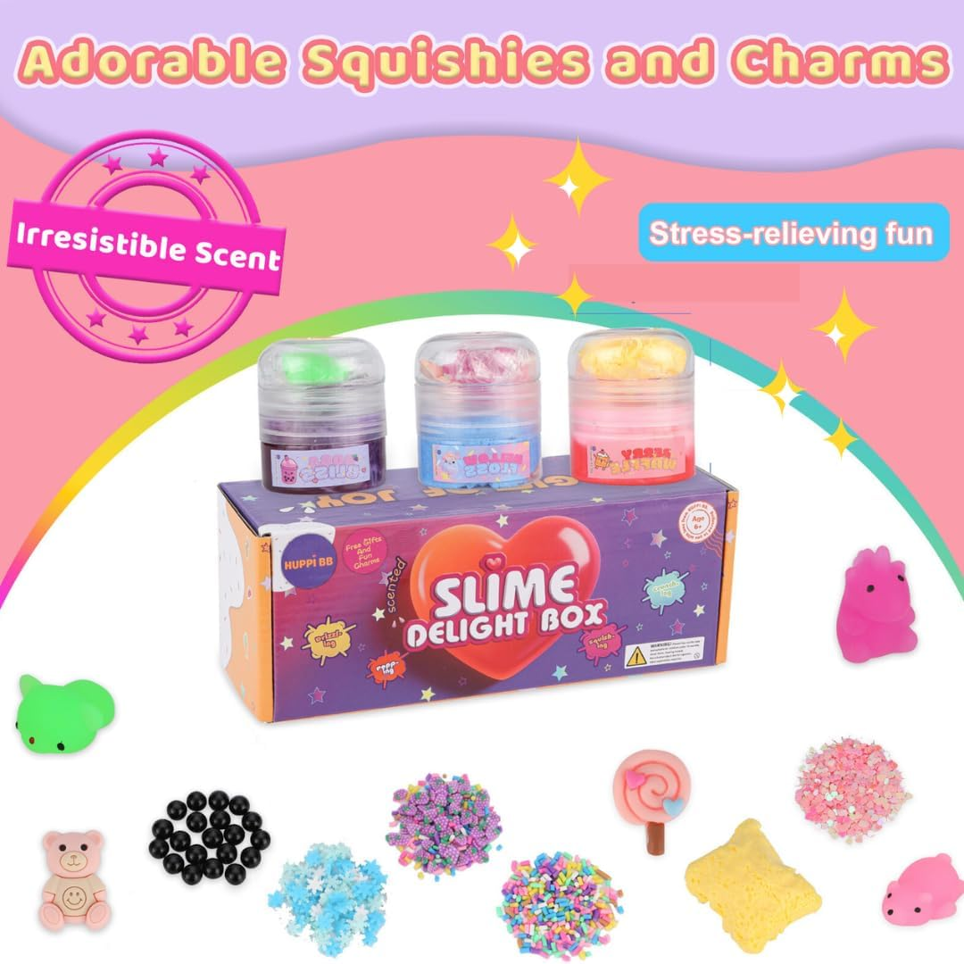 HUPPI BB Slime Kit Colour Changing Sweet Treat Trio - Scented, Stretchy, Fluffy, No Fuss Slime Set for Kids & Teens image number 4