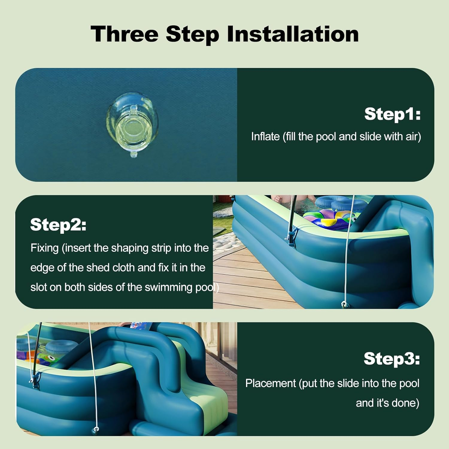 Ergocar Inflatable Swimming Pool with Water Slide, Inflatable Slide Water Pool with Awning, Inflatable Mega Bouncy Castle Water Park, Swim Centre Pools for Backyard, Garden, Summer Water Party