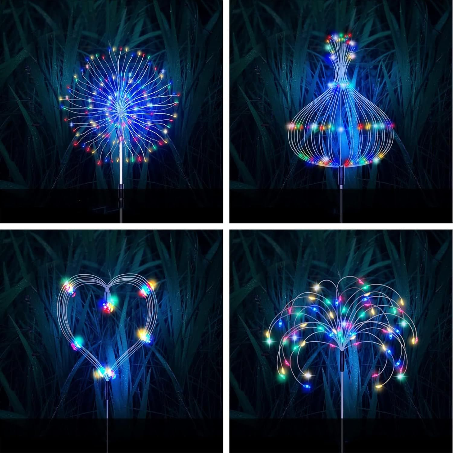 Koboko Solar Fireworks Garden Lights, 60 LED Solar Garden Light Outdoor, 8 Modes Solar Lights Garden Decoration, Waterproof Fireworks Lights, Coloured Solar Lights for Outdoor Yard Balcony Patio image number 5