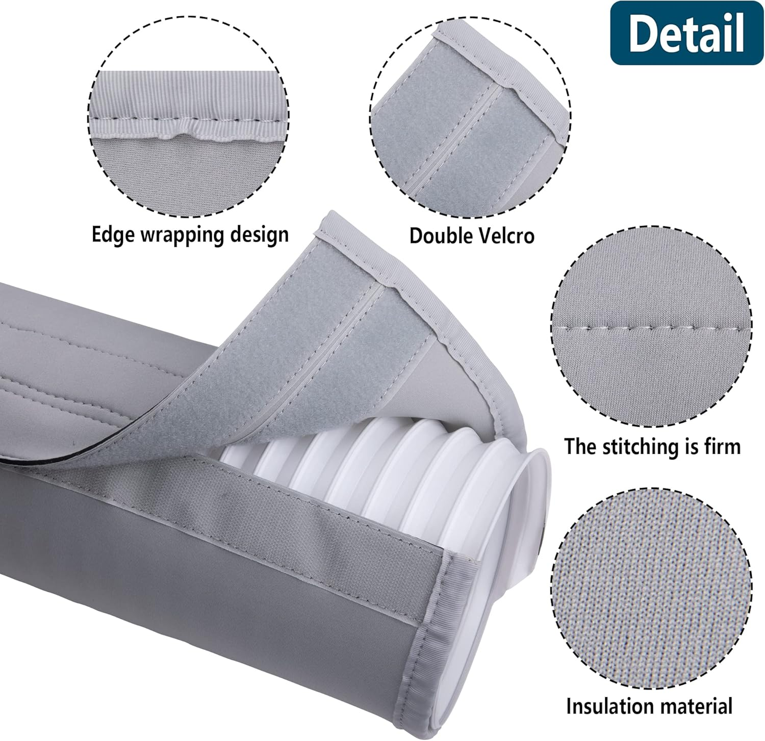 Air Conditioner Hose Cover Wrap - AC Hose Duct Vent Cover Sleeve Insulated Cover for Portable AC for 5" & 5.9" Diameter Exhaust Hoses Tube image number 5