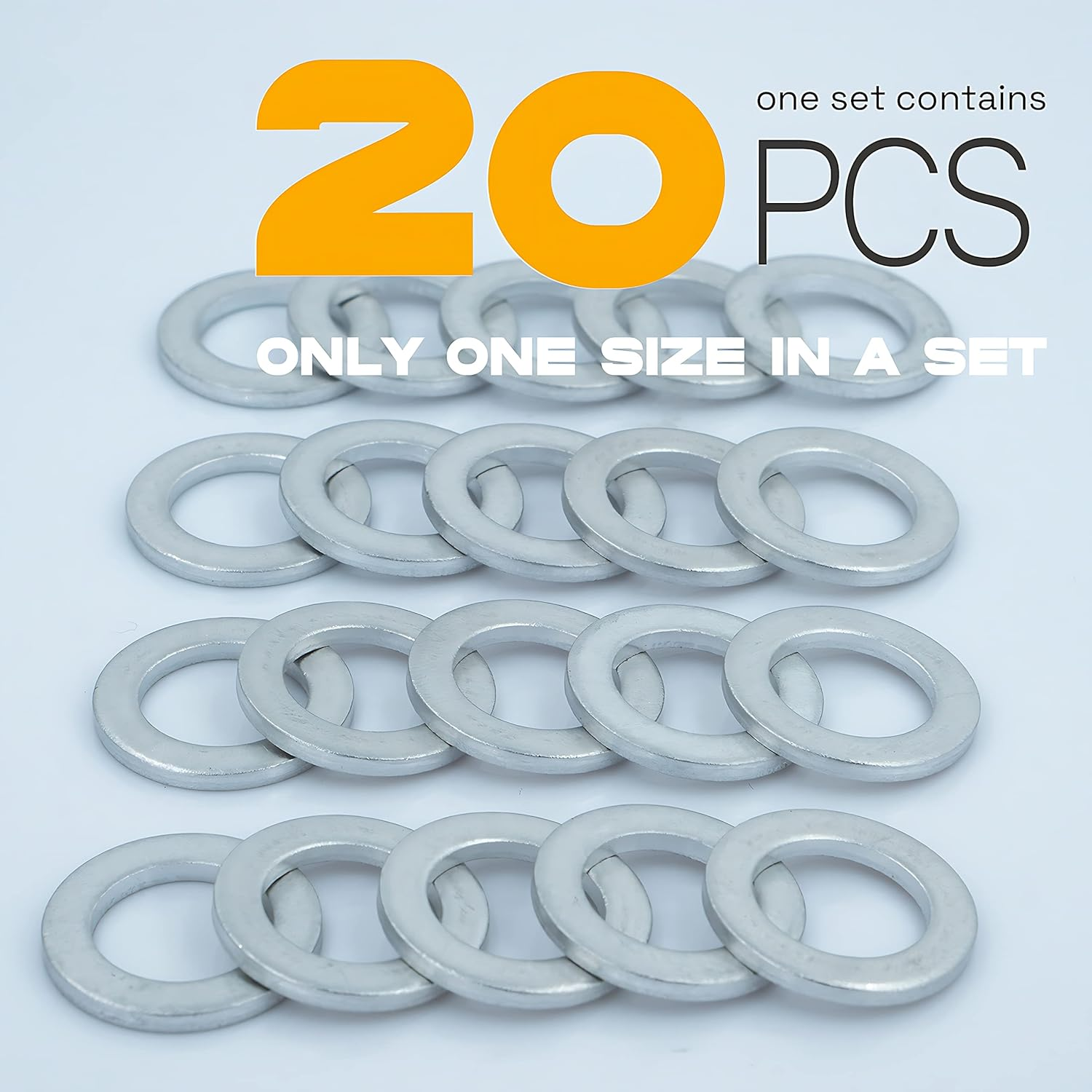 20Pcs M14 Oil Drain Plug Gasket, Aluminum Crush Washer, for Oil Change, Seal Ring by Keeroarin image number 5