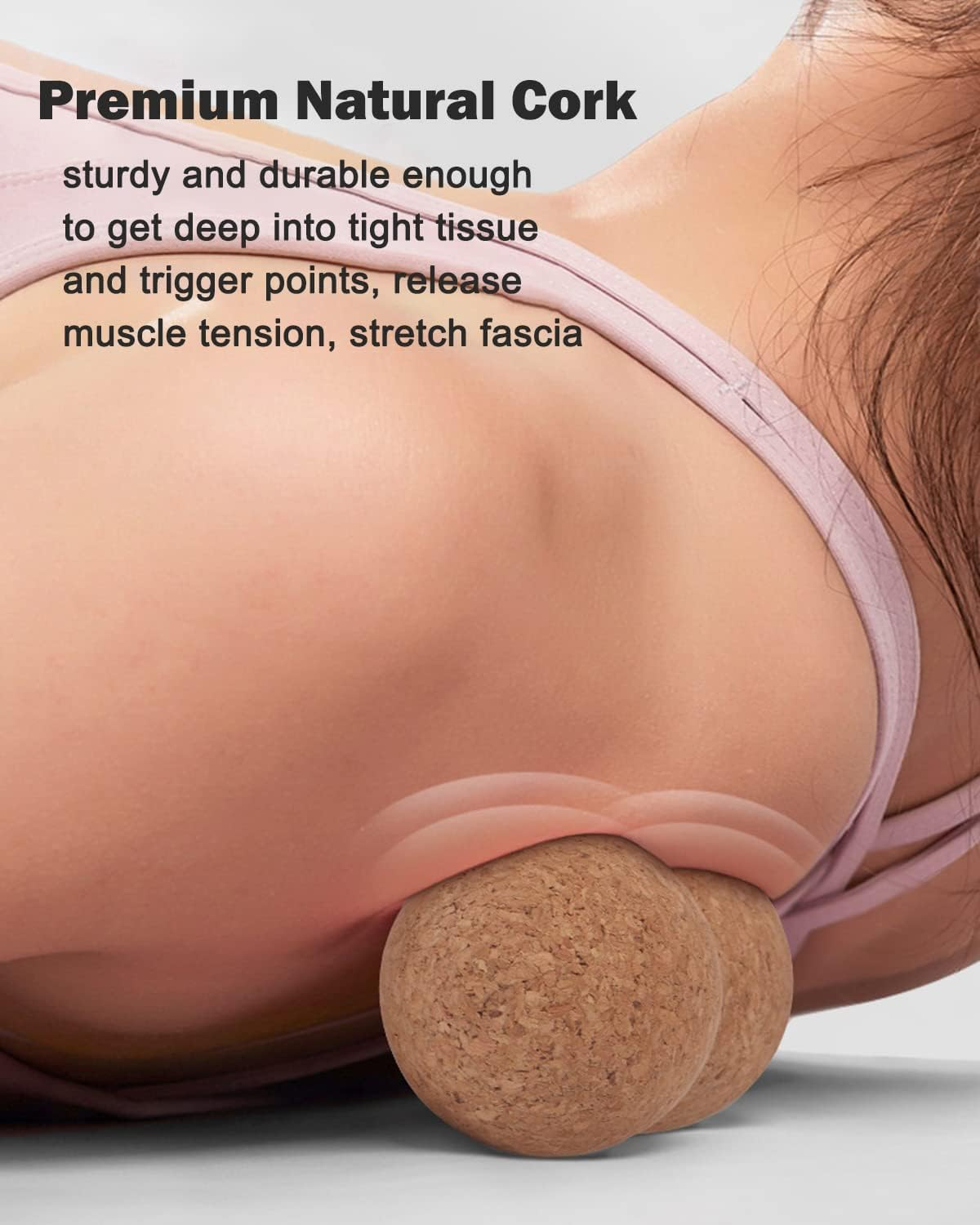 Cork Peanut Massage Ball, Peanut Double Lacrosse Massage Ball for Deep Tissue Muscle Massage, Myofascial Release, Trigger Points, Muscle Knots, and Yoga Therapy image number 4