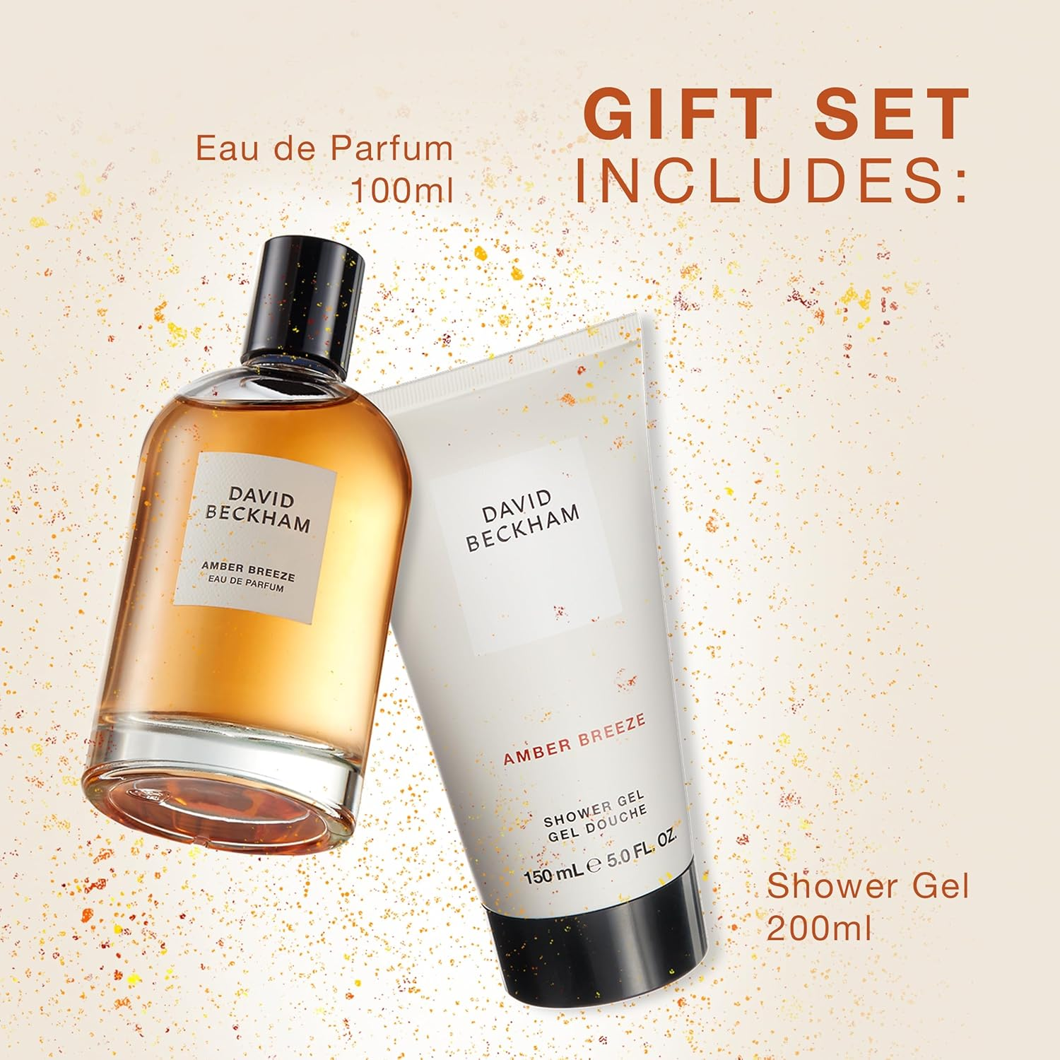David Beckham Collection Amber Breeze Eau De Parfum & Shower Gel Gift Set for Him, Ambery, Aromatic Scent, 100Ml & 150Ml image number 4