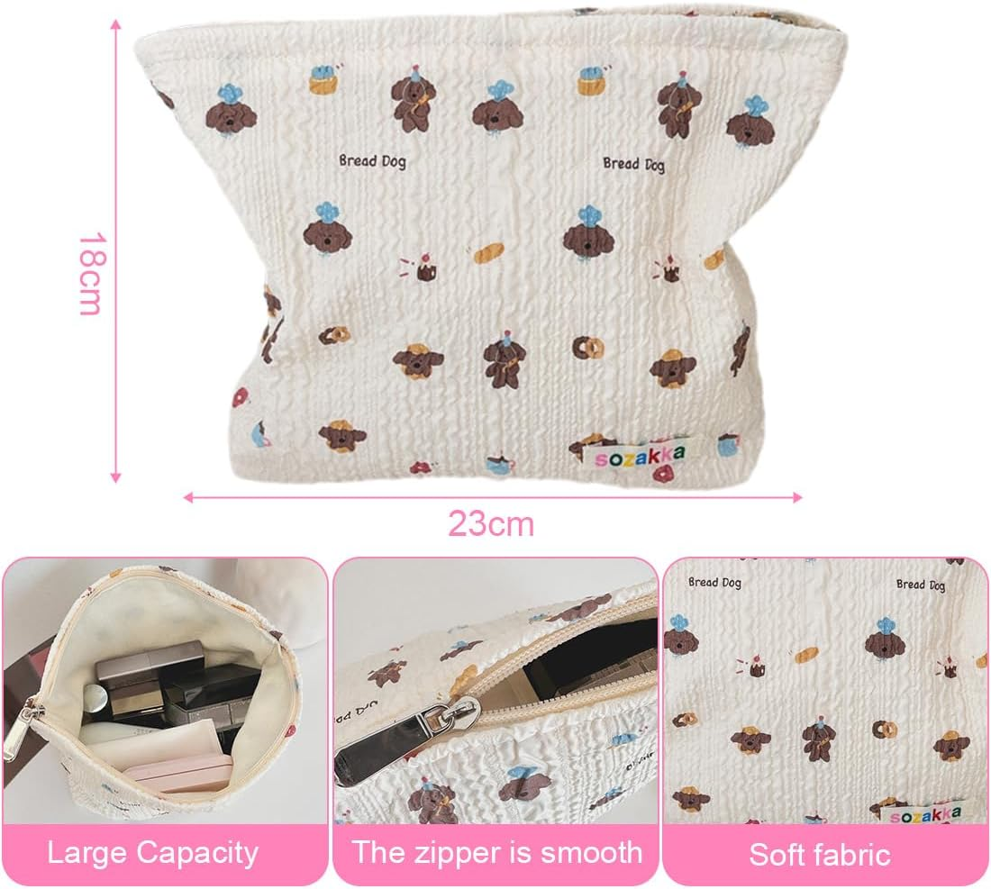 CATOR Cosmetic Bag Women'S Small Make up Bag Makeup Bag Toiletry Bag Travel with Zip for Women Girls (Dog Model) image number 1