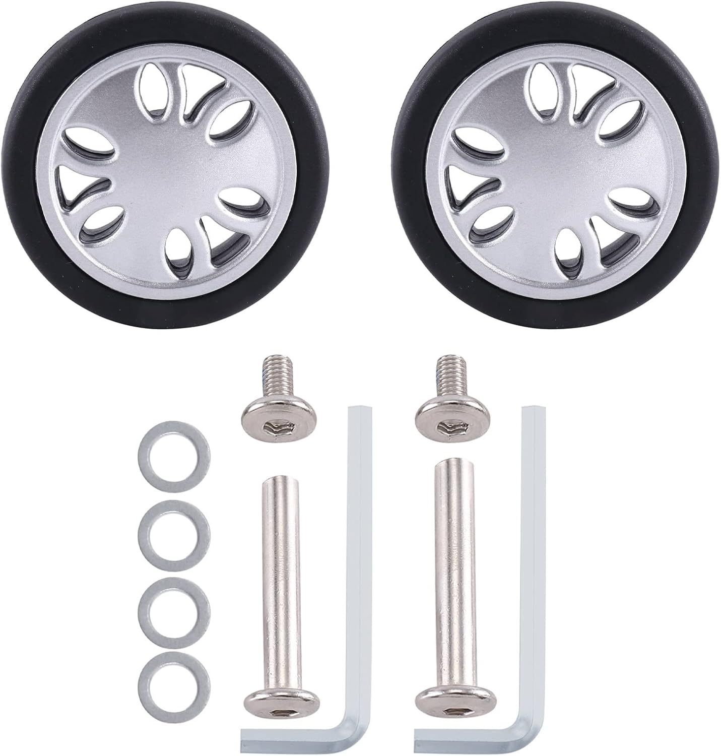 Tuperoymse M6 50Mmx12Mm Luggage Suitcase Replacement Wheels Wear PU Caster Deluxe Repair Tool 1 Pair image number 3