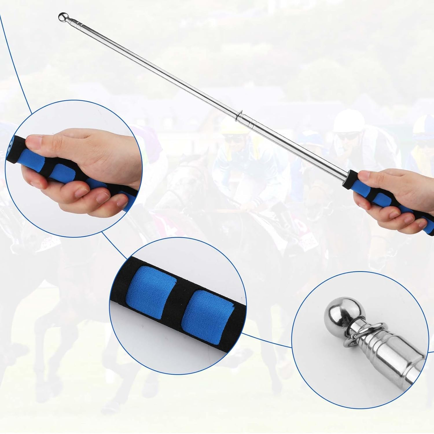 5Pcs Horse Training Flags, Tour Guide Flag with 63 Inch Telescopic Flagpole Horse Training Equipment Telescopic Flag Poles Horse Flag Equestrian Training Flags image number 6