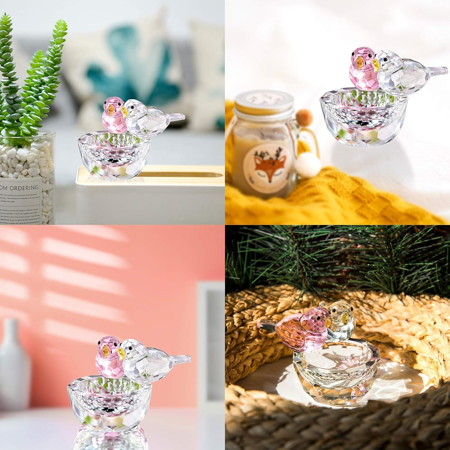HDCRYSTALGIFTS Crystal Bird Figurine Collectible Art Glass Animal Figurines Table Home Decor image number 2