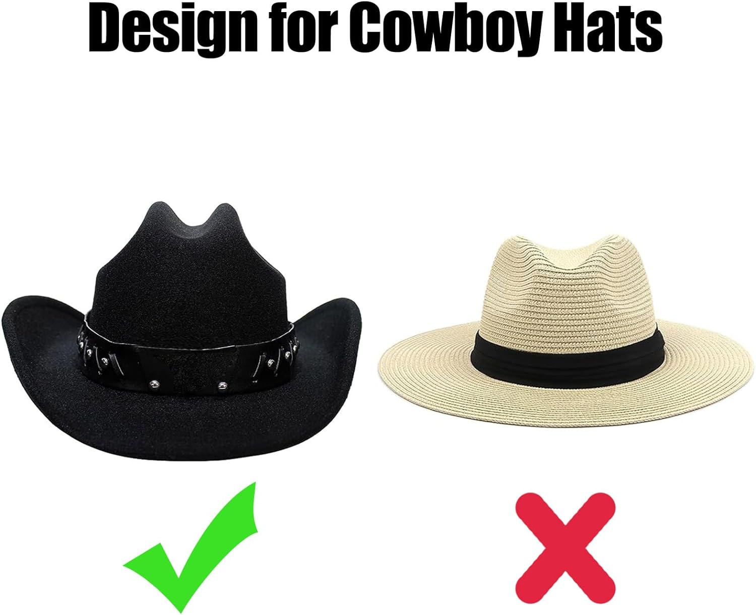 GEEDAR Cowboy Hat Holder Rack for Truck SUV Car(Keep Hat Shape) Car Clothes Hanger Bar Coat Hanger Hard Hat Holder for Truck Seat Car Accessories image number 4