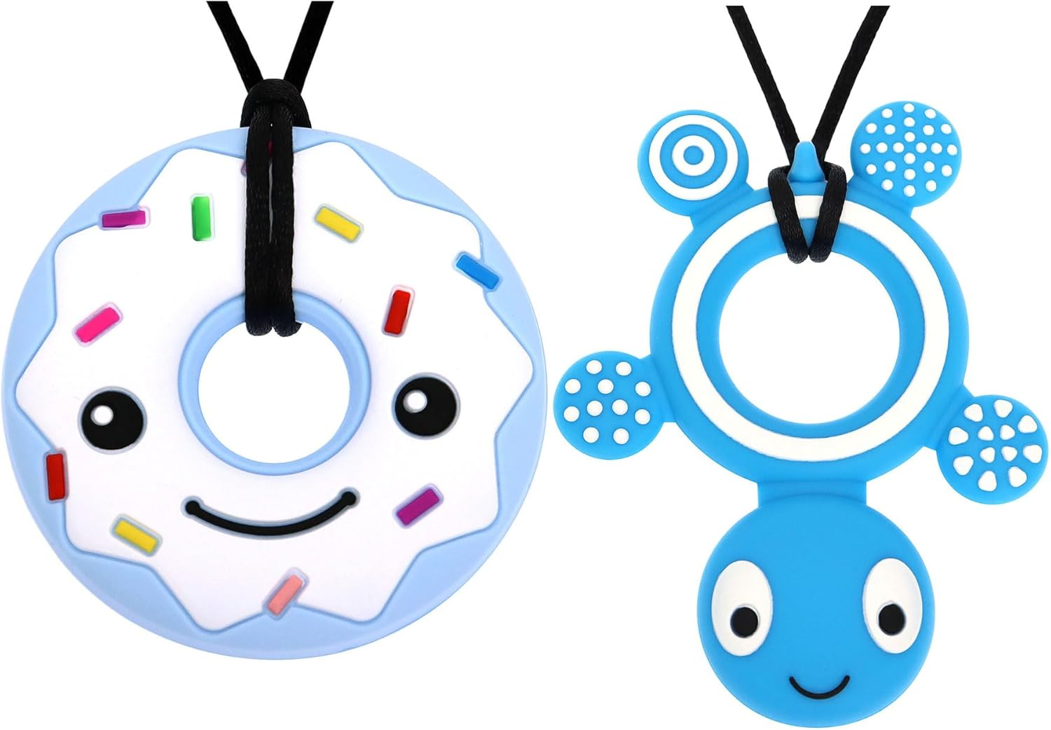 Panny & Mody Australian Local Manufacturer Sensory Chew Necklace for Kids Boys Girls, Silicone Tortoise Pendant Teething Necklace for Toddler Boys Children with Anxiety Autism ADHD Oral Motor, Chewable Jewellery - Blue