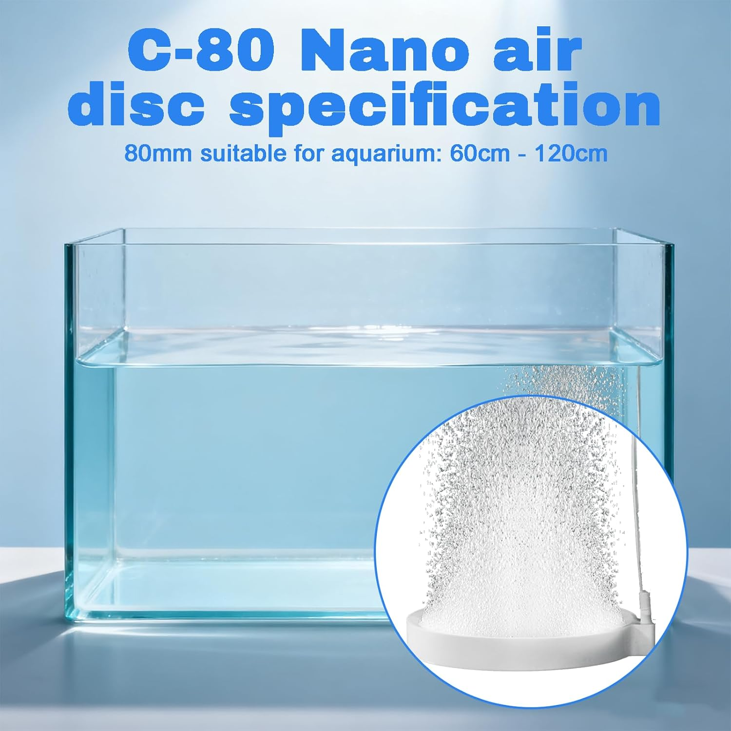 50Mm Air Stone Bubble Diffuser, Nano Air Stone for Aquarium Fish Tank, Fine Tiny Bubbles Maker for Pond, Aquarium and Hydroponics image number 2