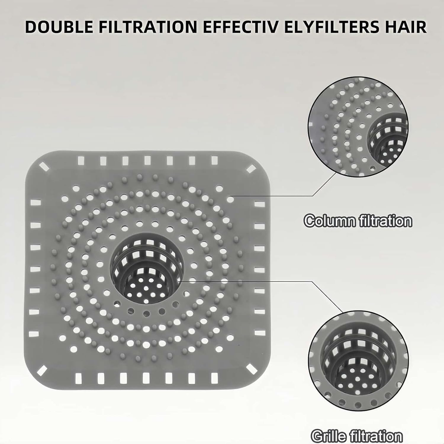 ARREBOL 2 Pack Shower Drain Hair Catcher, Collapsible Silicone Drain Cover, Universal Strainer for Bathroom Sink, Shower & Bathtub (3.7-4.4Cm / 1.5-1.7") image number 3