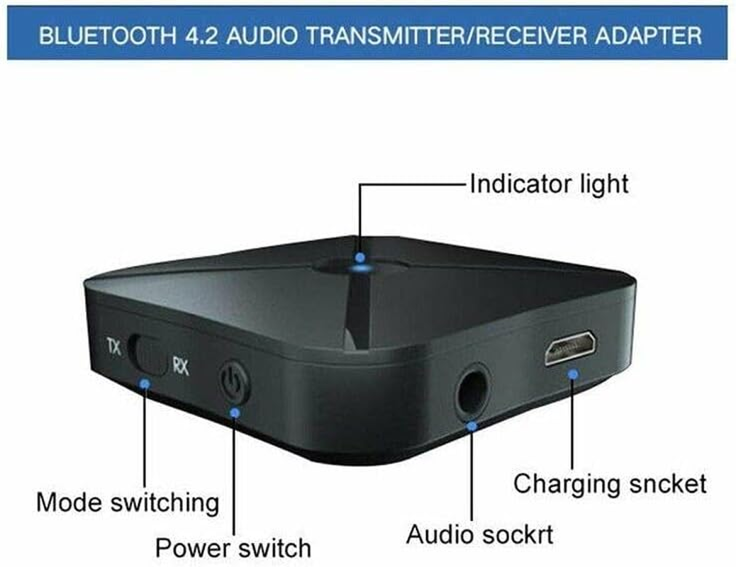 AIMALL 2In1 Wireless Bluetooth Audio Transmitter & Receiver Hifi Car Adapter RCA Aux-In, Compact Size (1.73 X 1.73 X 0.47 Inches) image number 1