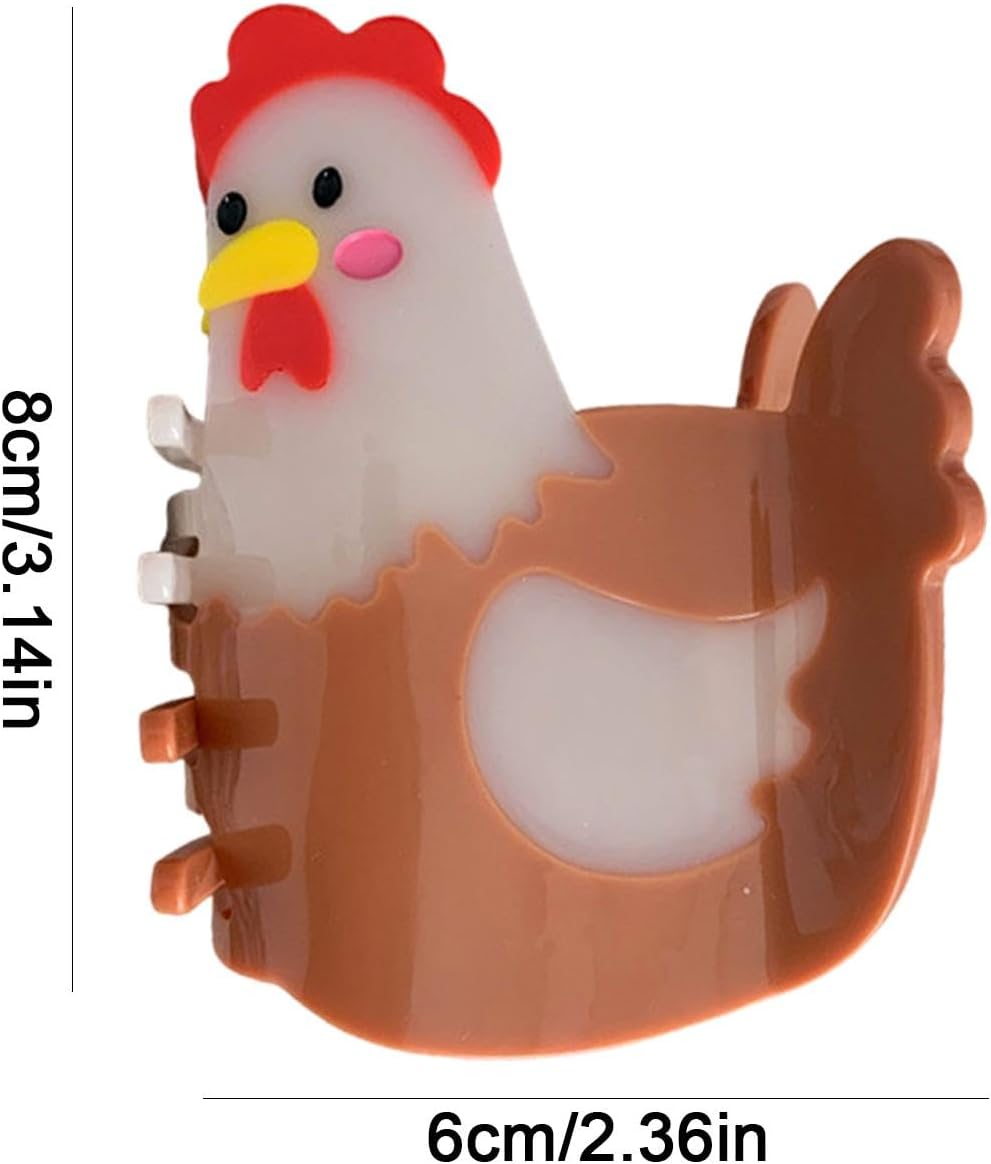 Hen Hair Claw Clips - Cute Animal Hair Clip - Animal Barrettes for Girls, Big Claw Barrettes Fashion Clamp for Women image number 4