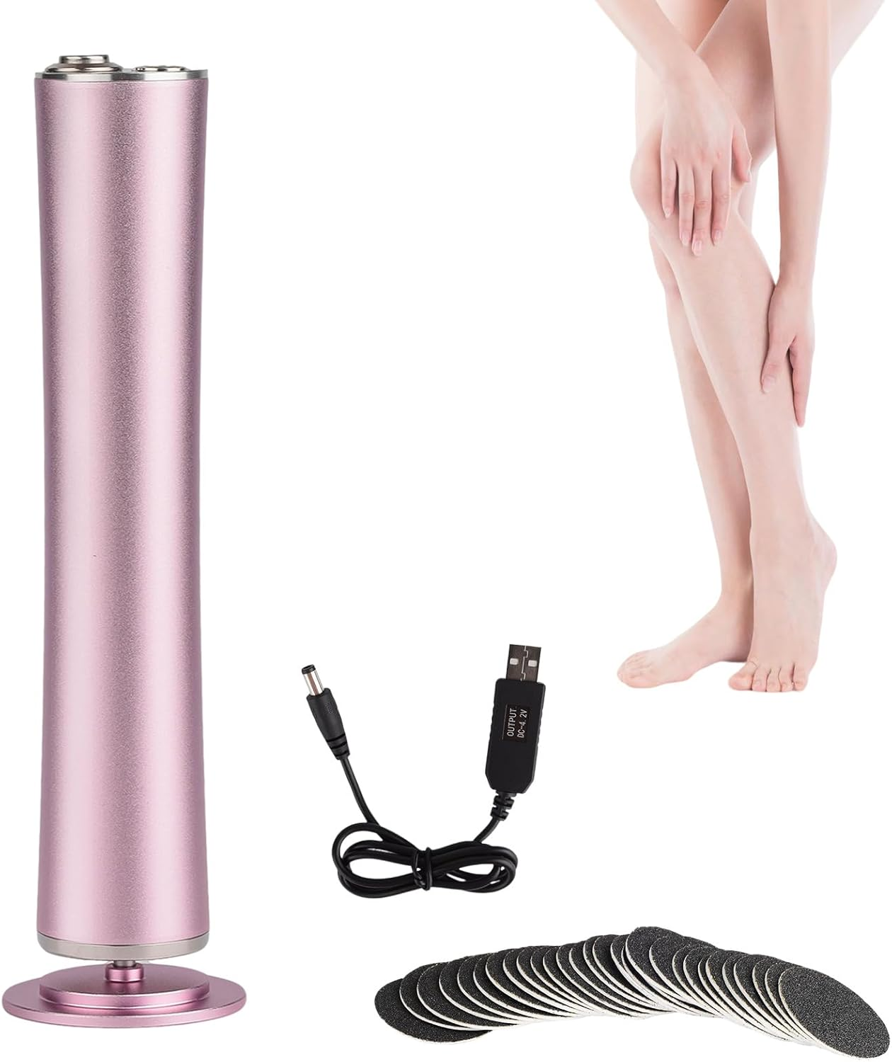 Electric Callus Remover - Rechargeable Removal Callus Remover Electric with 60 Sandpaper Discs, Foot Replacement Rollers, Callus Remover for Dead Skin