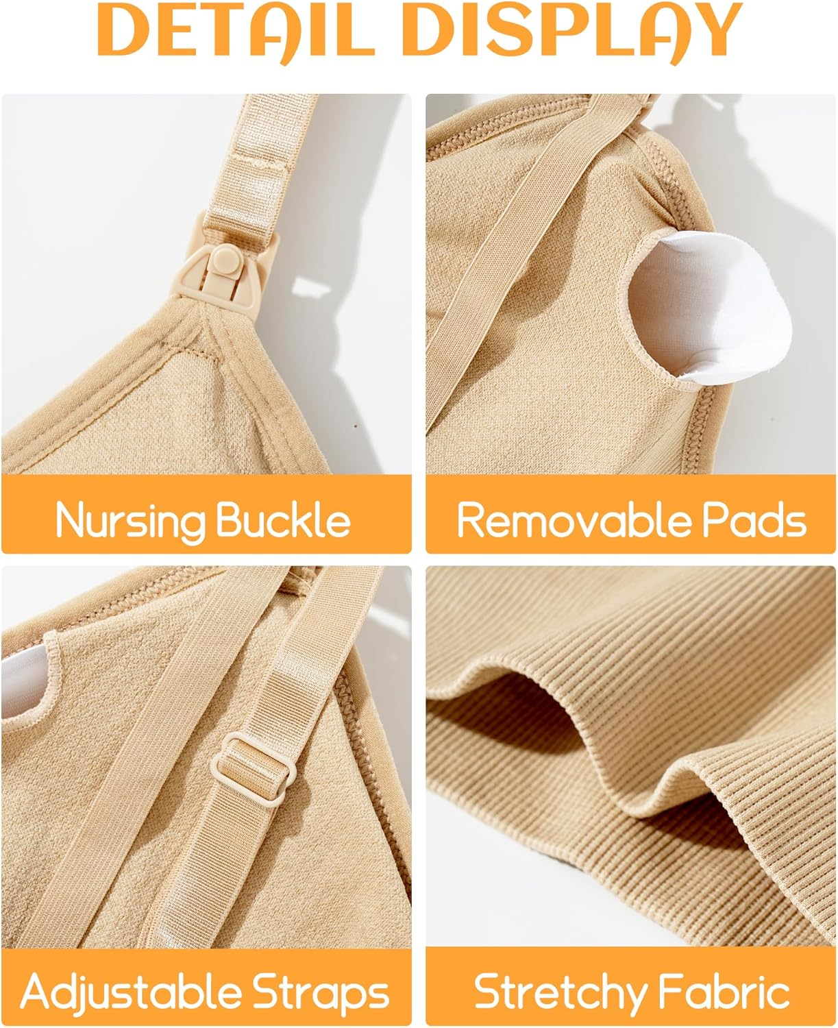 KEOYA Women&rsquo;S Pregnancy Wireless Bralette Breastfeeding Seamless Support Sports Maternity Bras Sleep Bralette with Extenders