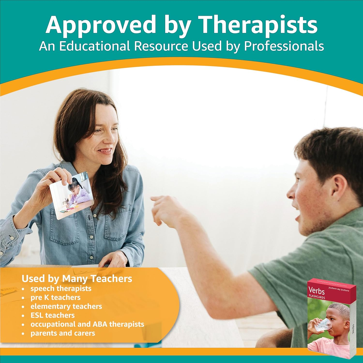 Verb Flash Cards Volume 1 | 40 Action Language Builder Picture Cards for Kids and Adults | ESL Teaching Materials for Adults | Picture Cards for Speech Therapy and Home Schooling | Vocabulary Builder image number 3