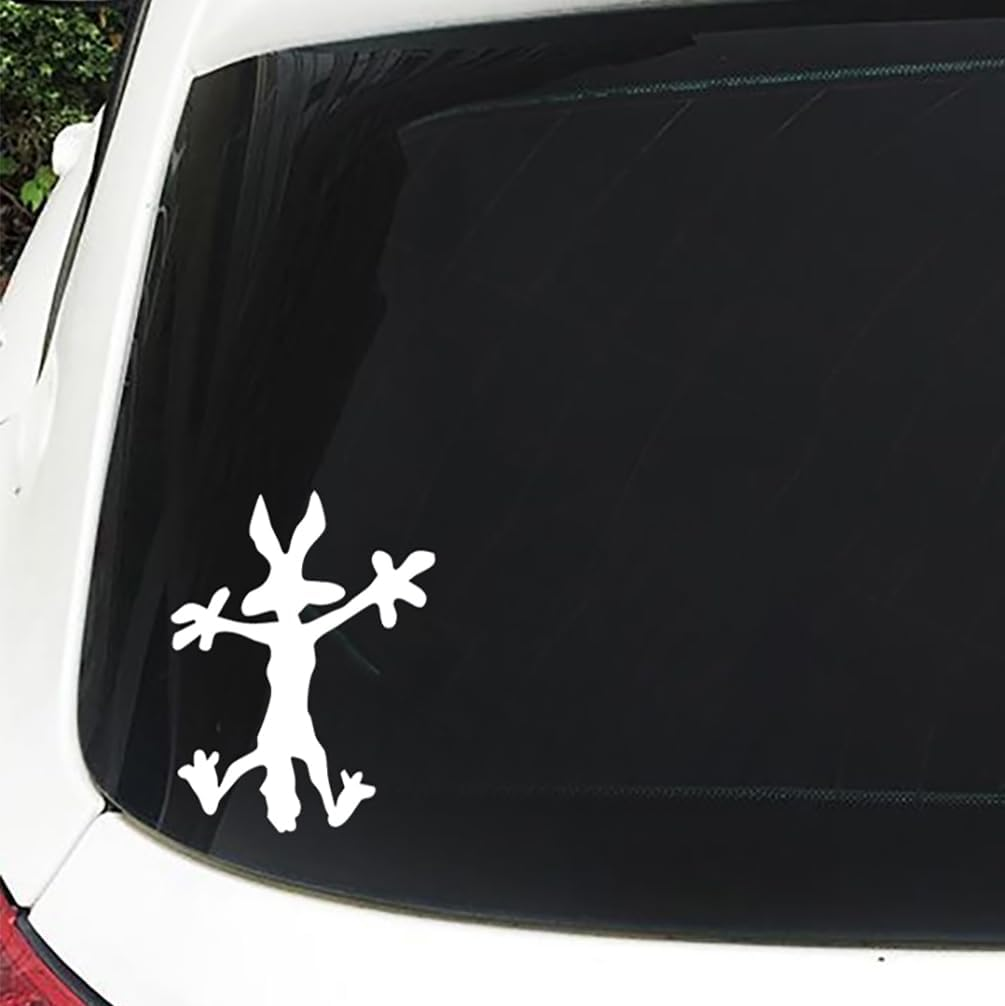 XTRAYXRAY Funny Coyote Splat Sticker Car Decal Window Bumper Decal Sticker Suitable for Cars, Trucks Great for Dents (White)