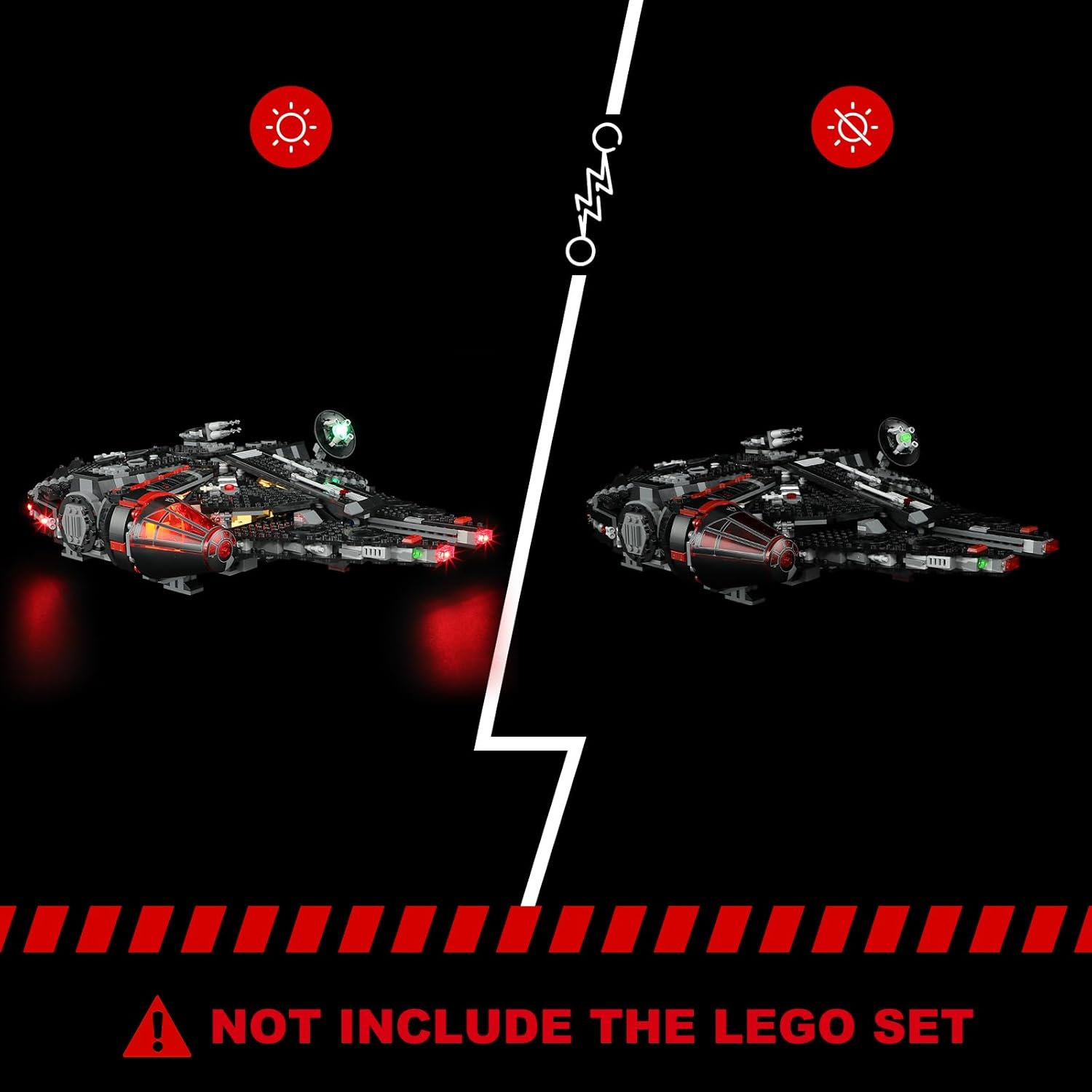 BRIKSMAX LED Light for  Halc&oacute;n Oscuro 75389 - Compatible with  Star Wars Building Blocks Model - without  Set image number 3