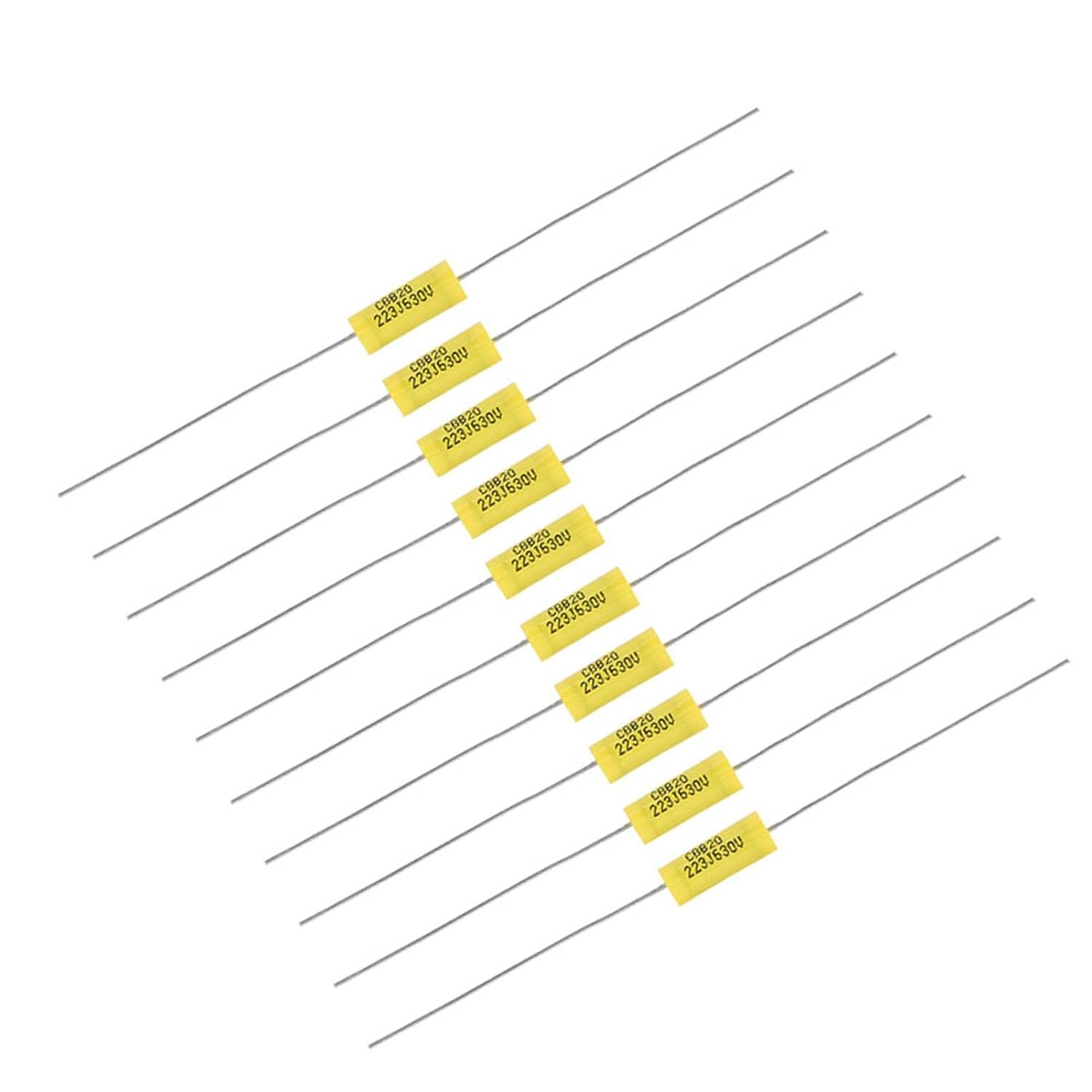 Hyuduo 10Pcs Axial Polyester Film Capacitor with 630V 0.022Uf for Radio Amplifier, Suitable for Old Radios Tube Amplifiers image number 4