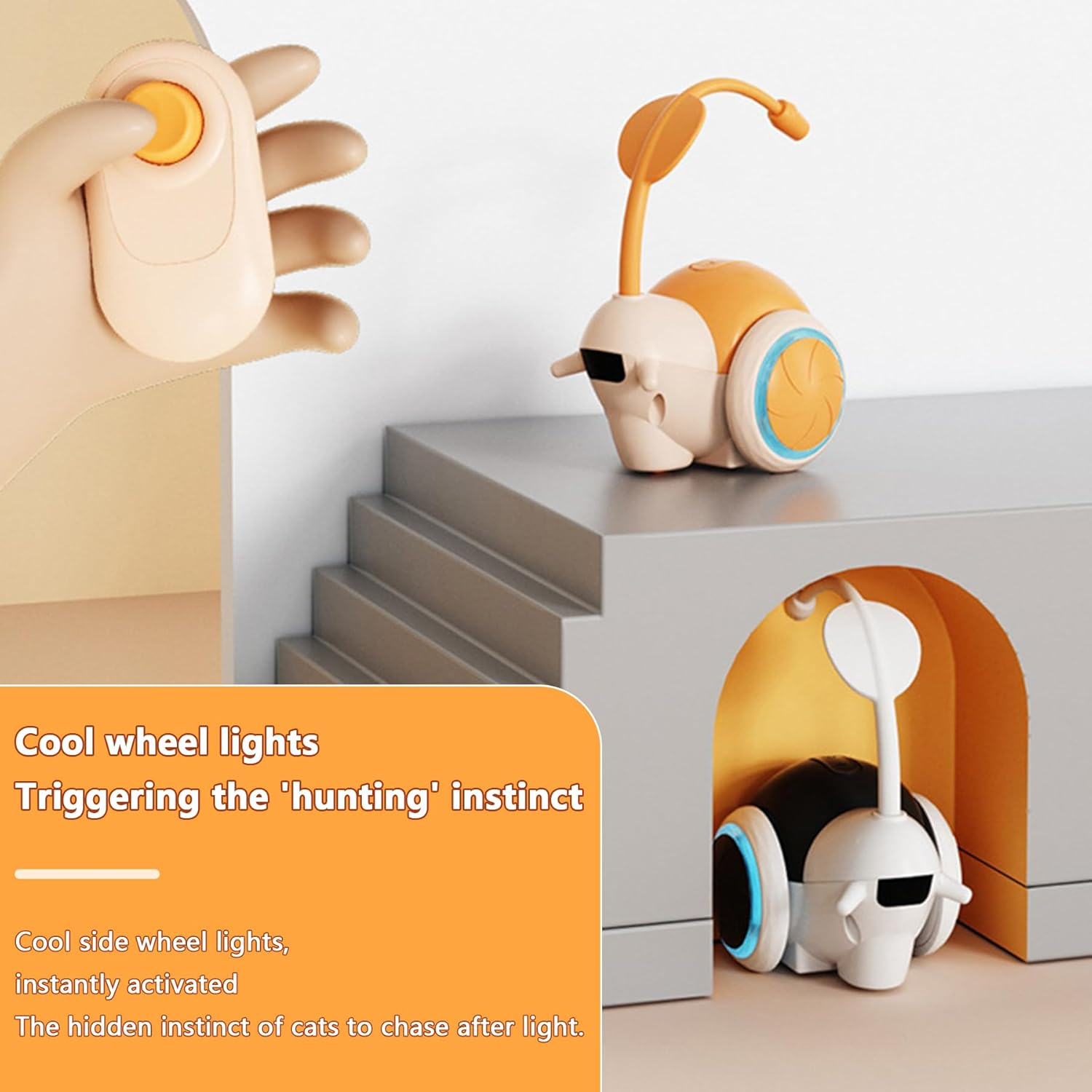 Oiuyamn Interactive Smart Cat Toys, Automatic Obstacle Avoidance Cat Toys, Cat Mouse Toys for Bored Indoor Cats image number 6