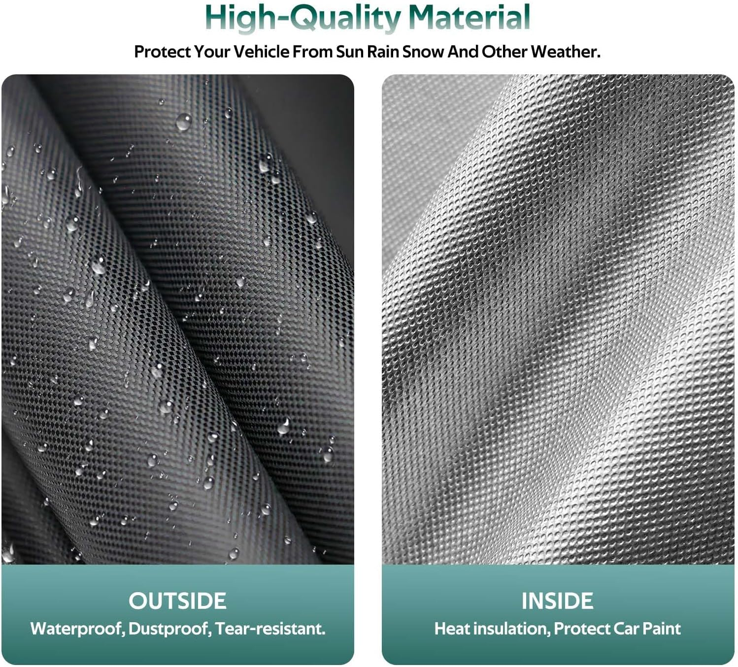 Molebt Ford Mustang Car Cover Waterproof All Weather for Automobiles, Indoor Outdoor Full Exterior Covers Fit 2017-2023 Ford Mustang, Sun Rain Dust UV Protection. image number 3